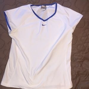 Nike dry fit white and blue shirt. Size M.